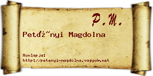 Petényi Magdolna névjegykártya