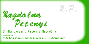 magdolna petenyi business card